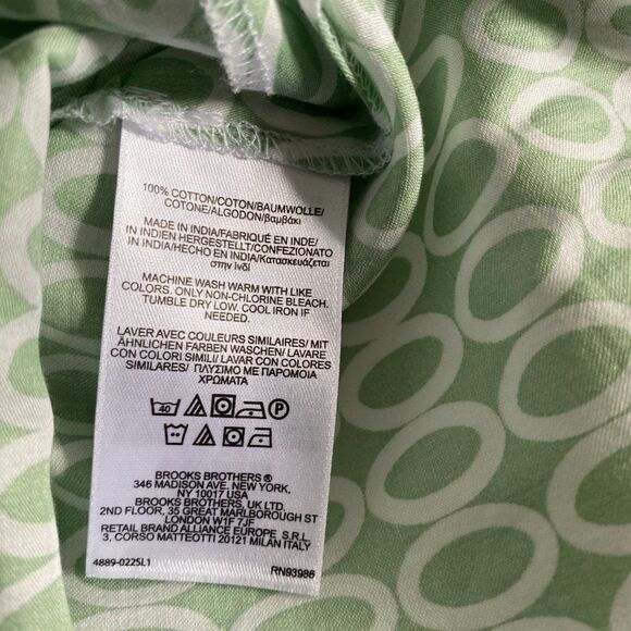 346 Brooks Brothers Women's V Neck Tunic Geometric Pattern Top Green US XS - Picture 8 of 9